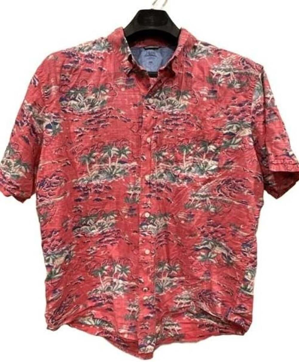 IZOD Saltwater Short Sleeve Tropical Shirt XXL Red